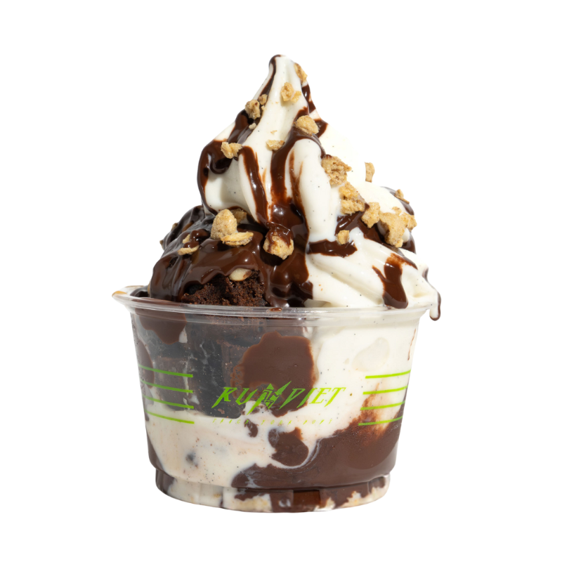 Crunch chocolate brownies ice cream